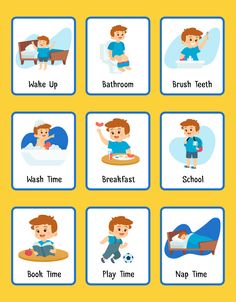 an image of children's flash cards with words and pictures on the same page