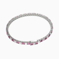 Elevate your style with this exquisite tennis bracelet. Crafted with precision, this stunning piece features a line of sparkling radiant-cut gemstones, each expertly set in a delicate and timeless design. The brilliant facets of the gemstones catch the light, creating a mesmerizing display of elegance and luxury.Carat Weight: 10.05 ctStone Size: 3*3 mmStone Type: Moissanite/GemstoneNumber of Stones: 67 Stone Color: OptionalStone Shape: RadiantWidth: 4 mmThickness: 2.9 mmMaterial: 10K/14K/18K Sol Fine Jewelry Pink Gemstone Tennis Bracelet, Heart-shaped Tennis Bracelet For Valentine's Day, Purple Gemstone Tennis Bracelet, Night Tennis, Pink Cubic Zirconia Tennis Bracelet, Fine Jewelry, Multicolor Multi-stone Cubic Zirconia Tennis Bracelet, Radiant Cut, Tennis Bracelet, Christmas Sale