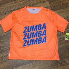 Nwt Zumba Jersey Light Weight Mesh Fitness Shirts, Mesh Jersey, Zumba Fitness, Zumba Workout, Zumba, Blue Orange, Workout Shirts, Color Blue, Mens Shirts