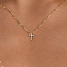 Small Dainty 6 Stone Crystal Cross 14k Gold Necklace Hypoallergenic Nwt Nwt Brand New! Never Worn! Still In Bag/Box Boutique Bought Hypoallergenic 14k Gold 6 Crystals Make Up Dainty Cross Accepting Offers! Smoke Free Clean Home Small Gold Cross Necklace, Dainty White Cross Necklace, Dainty White Cross Jewelry, Bd Gift, Small Cross Necklace, Cross Pendent, Dainty Cross Necklace, Cross Necklaces, Crystal Cross