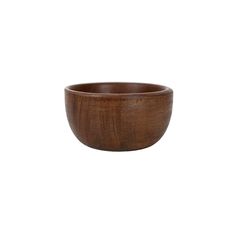 a wooden bowl on a white background