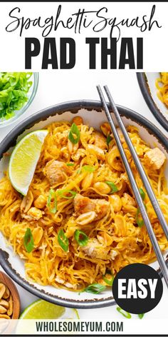 Keto Spaghetti Squash Pad Thai Spaghetti Squash Recipes Pad Thai, Lean And Green Pad Thai, Spaghetti Squash Recipes Korean, Spaghetti Squash Pad Thai Easy, Spaghetti Squash Peanut Sauce, Butternut Squash Pad Thai, Asian Spaghetti Squash Recipes, Spaghetti Squash Thai, Healthy Thai Recipes Clean Eating