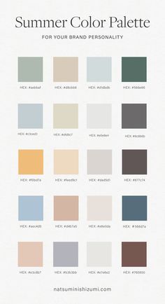 the color palette for your brand personality