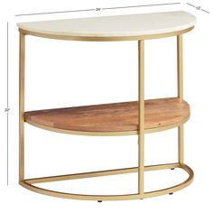 the side table is shown with an oval shelf and two shelves on each side, along with