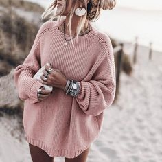 Stile Boho Chic, Look Boho Chic, Loose Pullover Sweater, Plain Sweaters, Boho Sweater, Winter Pullover, Loose Pullover, Estilo Chic, Sweater Collection