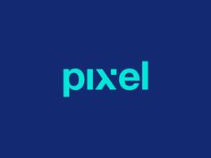 the word pixell on a blue background