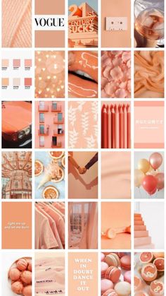 an assortment of pink and peach color palettes