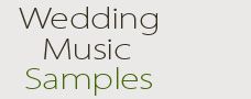 the words wedding music samples are in black and white