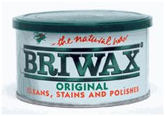 a can of bri wax sitting on top of a table