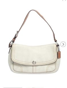 Coach White Leather Flap Shoulder Bag. Now here's a bag that is both stylish and functional! Coach brings us this gorgeous shoulder bag that has been crafted from leather and designed with a flap that opens up to a fabric interior capable of carrying all your essentials. The piece is complete with a shoulder handle and the brand label flaunted on the front. Gender Women Includes The Luxury Closet Packaging Length 32 cm Width 7 cm Height 18 cm Handle Drop 22 cm adjustable Hardware Silver Tone Exterior Material Leather Interior Material Fabric Classic Coated Canvas Shoulder Flap Bag, Flap Shoulder Bag With Leather Trim, Classic Coated Canvas Crossbody Shoulder Bag, Versatile Flap Shoulder Bag For On-the-go, Classic Coated Canvas Satchel Bag, Classic Coated Canvas Flap Bag With Detachable Strap, Classic Coated Canvas Shoulder Bag With Detachable Strap, Classic Coated Canvas Shoulder Bag With Adjustable Strap, Classic Shoulder Bag With Adjustable Strap In Coated Canvas