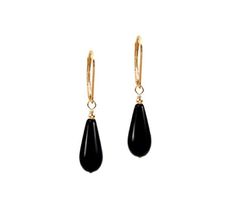 Black Onyx smooth briolette 16mm  14k yellow gold round beads 14k yellow gold filled findings  14k yellow gold filled stamped ear wire earrings  Total length is approx. 1.50 inches   (from the top of the ear wire)  Also available with leverback ear wire.  Also available in 925 sterling silver.  Your jewelry will arrive in a beautiful gift box.  #14649BOK5E Pierced Briolette 14k Gold Jewelry, 14k Gold Briolette Pierced Jewelry, Hypoallergenic Yellow Gold Dangle Jewelry, Hypoallergenic Teardrop Fine Jewelry, Classic Drop Earrings With Lever Back Ear Wires, Classic Drop Earrings With Lever Back, Classic Hypoallergenic Dangle Jewelry, Everyday Drop Jewelry With French Hook, Elegant 14k Gold Filled Briolette Earrings