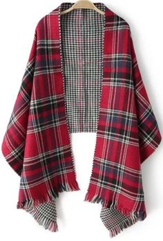 Sheinsider Tartan Fashion, Plaid Shawl, Scottish Plaid, Fringe Scarf, Plaid Fashion, Mode Inspiration, Tartan Plaid, Sewing Clothes, Shawls And Wraps