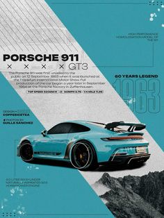 Porches 911 GT3 Car Layout Design Graphics, Horizontal Graphic Design, Automotive Graphic Design, Automotive Typography, Anniversary Graphic Design, Brand Poster Design, Truck Graphic Design, Car Typography, Car Graphic Design