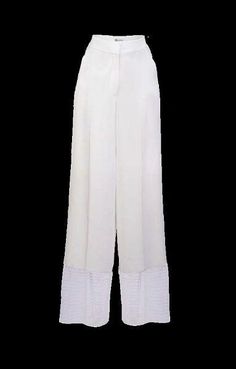 Carlos Gil Exquisite Mesh Bottom Pant, Black or White , Size L with the Mesh Sleeves Luxury Long Summer Pants, White Ankle-length Evening Bottoms, White Ankle-length Pants For Evening, White Ankle-length Evening Pants, Luxury Summer Trousers, Luxury White Pants, Luxury Trousers For Spring, Luxury Spring Trousers, Luxury Evening Bottoms For Summer