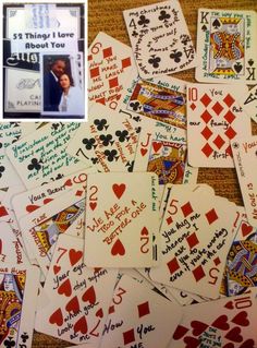 many playing cards have been placed on the table for someone to write their name and pictures