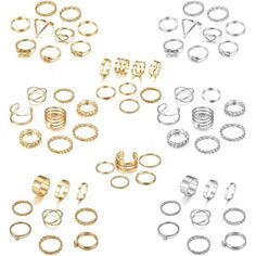 Affordable Knuckle Ring--You Can Get 65 Vintage Stackable Rings Of Different Styles In One Order, To Meet Your Different Daily Needs,We Have Bow Ring, Rhinestone Ring, Infinite Symbol Ring, Hollow Ring, Open Ring, Tear Drop Ring, Twist Ring, Geometric Pattern Ring, Irregular Symbol Ring And So On,A Variety Of Fashion Styles For You To Choose. Comfortable Materials--Alloy, Alloy Is Made Of Two Or More Kinds Of Metal And Metal Or Non-Metal By A Certain Method, Hardness, Heat Resistance, Corrosion Resistance, Is An Ultra-Light Material, Wearing Them Will Not It Gives You A Sense Of Restraint, And It Doesn't Make You Feel Heavy And Comfortable To Wear. Midi Ring Size--The Midi Ring S Mid Rings, Hollow Ring, Midi Ring Set, Stackable Ring Sets, Teardrop Ring, Knuckle Ring, Bow Ring, Chevron Ring, Pattern Ring