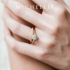 "Our current turnaround time for regular orders is 6-8 weeks. For urgent orders, please shop our Ready-to-Ship collection below (7-10 business days): https://michellia.com/collections/ready-to-ship (please copy and paste into browser) -------- 「Polaris」- North Star Ring, in Opal | R3008 As the brightest star in the constellation Ursa Minor, the Polaris is known for holding nearly still while the entire northern sky moves around it, always steady, trustworthy, and reassuring even when the darkest 14k Gold Brilliant Cut Opal Wedding Ring, Yellow Gold Opal Ring With Brilliant Cut For Wedding, Gold Opal Ring With Halo, Wedding Celestial Jewelry With Brilliant Cut, Celestial Wedding Jewelry With Prong Setting, Gold Opal Ring With Brilliant Cut As Gift, Celestial Style Opal Ring With Halo For Anniversary, Celestial Yellow Gold Round Opal Ring, Celestial Solitaire Ring For Promise