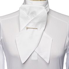 Pinpoint Oxford Stock Tie - The In Gate Winter Equestrian Festival, Stock Tie, Horse Bridle, White Herringbone, Boot Jewelry, Tie Pin, White Stock, Tie Styles, Look Your Best