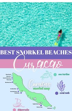 Curacao Snorkeling Map illustrated with sea turtles and shipwrecks Aruba Honeymoon, Caribbean Honeymoon, Best Snorkeling, Caribbean Vacations, Caribbean Travel