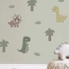 dinosaur wall decals in a child's room