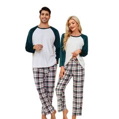 PRICES MAY VARY. ❤️【High-quality fabric】: Our men's plaid pajama set is made of double-sided spandex super-soft fabric with soft and delicate texture, which ensures warmth and comfort without making you feel heavy. It has excellent resilience, feels delicate and soft, has bright luster, high color fastness, and will not shed lint. ❤️【Fashionable design】:The top adopts a loose and casual version, with a classic round neck and flat hem. It is paired with raglan sleeves and contrasting designs betw Matching Pajamas For Couples, Pajamas For Couples, Sleep Sets, Pjs Set, Plaid Pajama, Mens Pajamas Set, Plaid Pajamas, Fleece Pajamas, Matching Pajamas