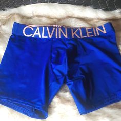 Brand New Pair Of Calvin Klein Underwear Without Tag Only Tried On.If You Have Any Questions Please Ask They Are Blue And Have A Salmon Pinkish Cream Color Lettering Casual Blue Boxer Briefs For Workout, Sporty Blue Boxer Briefs For Loungewear, Blue Stretch Boxer Briefs For Loungewear, Blue Workout Boxer Briefs, Briefs, Cream Color, Calvin Klein, Man Shop, Brand New