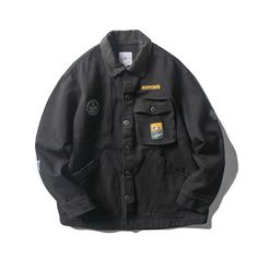 Japanese tooling style Three-dimensional pocket Coach jacket Label decoration Fleece collar stitching 95% cotton Size Chart Measurements are in inches unless otherwise noted. SIZE HEIGHT (ft) WEIGHT (lbs) S 5'3" - 5'7" 99 - 121 M 5'5" - 5'9" 121 - 143 L 5'7" - 5'11" 132 - 165 XL 5'9" - 6'1" 154 - 187 XXL 6'1"+ MAX. 220 SIZE LENGTH SHOULDER CHEST SLEEVE LENGTH M 29.1 21.1 45.7 23.3 L 29.9 21.7 47.2 23.6 XL 30.7 22.2 48.8 24.2 XXL 31.5 22.8 50.4 24.8 Cotton Techwear Outerwear With Stand Collar, Retro Utility Jacket With Pockets For Fall, Retro Cotton Outerwear For Streetwear, Retro Cotton Outerwear With Flap Pockets, Vintage Outerwear With Patch Pockets And Relaxed Fit, Fall Cotton Techwear Utility Jacket, Winter Cotton Utility Jacket With Pockets, Fall Techwear Cotton Utility Jacket, Cotton Techwear Utility Jacket For Fall