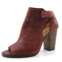 Lucky Brand Womens Laciann Leather Burgundy Ankle Strap Peep Toe Chunky Heel Ankle Boots Sz 8.5 Nwot New Without Tags Never Worn See Pics For Details Boho,Casual,Contemporary,Minimalist Comes From A Pet And Smoke Free Home Msg Me With Any Additional Questions Red Open Toe Boots For Fall, Red Open Toe Heels For Fall, Fall Season Red Open Toe Heels, Suede Open Toe Booties With Stacked Heel, Burgundy Ankle-high Leather Heels, Burgundy Leather Heels For Spring, Spring Burgundy Heels Of Medium Width, Fall Open Toe Booties With Stacked Heel, Open Toe Booties With Stacked Heel