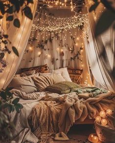 Home Decor: #homedecor, #interiordesign, #homedesign, #decor inspiration Cosy Cottagecore Bedroom, Cute Bed Ideas Aesthetic, How To Make A Large Bedroom Feel Cozy, Cute Cottage Bedroom, Cozy Forest Bedroom, Cozy Room Ideas Aesthetic, Cottage Core Room Ideas, Cottagecore Bedroom Decor