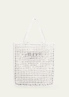 Find PRADA Bicolor Woven Logo Shopper Tote Bag on Editorialist. Prada tote bag in woven raffia with calf leather trim. Flat top handles. Open top. Exterior, contrast logo at front. Made in Italy. Shopping Beach Bag With Braided Top Handles, Shopping Beach Bag With Top Handle And Braided Handles, Top Handle Beach Bag With Braided Handles For Shopping, Woven Leather Double Handle Beach Bag, Double Handle Woven Leather Beach Bag, Crochet Tote Bag With Woven Leather, Crochet Woven Leather Shoulder Bag For Shopping, White Top Handle Crochet Bag For Shopping, White Crochet Tote Bag With Top Carry Handle