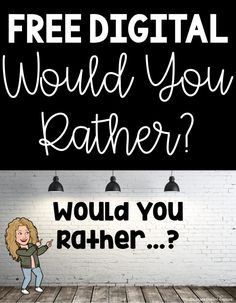 a woman standing in front of a black and white brick wall with the words, would you rather be ratner?