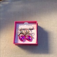 Beautiful Earrings Sold Out Perfect Hot Pink Heart, Betsey Johnson Earrings, Betsey Johnson Necklace, Spider Earrings, Mermaid Earrings, Butterfly Earrings Stud, Owl Earrings, Betsey Johnson Jewelry, Purple Rhinestone