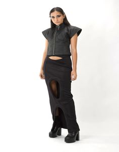 Scuba Domme Maxi Skirt | NOT JUST A LABEL Fitted Asymmetrical Cotton Maxi Skirt, Fitted Cotton Maxi Skirt With Asymmetrical Cut, Avant-garde Fitted Asymmetrical Skirt, Modern Fitted Long Skirt, Modern Fitted Cotton Skirt, Maxi Skirt, Portugal, Perfect Fit, Tights