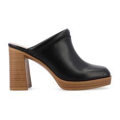 Introducing Izara by Journee collection, the heeled mule that combines effortless style with modern details. Made with vegan leather construction, Izara features a slip-on design, puffed detail, square toe, and a 3 1/2-inch stacked block heel with a platform at the toe. The 4 mm tru comfort foam insole provides both comfort and support, making Izara by Journee collection the perfect choice for a gal on the go.Features: ComfortClosure Type: Slip-OnFootwear Technology: Memory Foam InsoleShoe Heel… Heeled Mule, Black Pumps Heels, Shoes Pumps, Journee Collection, Heel Pumps, Stacked Heel, Pump Shoes, The 4, Pumps Heels