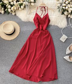 Simple A line v neck dress lace up dressFabric: blendedColor: black, white, red, brown, green, burgundySize: S, M, LS length 120 bust 70-86 waist 66M length 121 bust 74-90 waist 70L length 122 bust 78-94 waist 74 Summer V-neck Maxi Dress With Lace-up Back, Red V-neck Maxi Dress, Elegant A-line V-neck Dress, Red Lace-up Back Dress, Elegant V-neck Solid Color Dress, Summer Formal Midi Dress With Lace-up Back, Formal Summer Midi Dress With Lace-up Back, Party V-neck Maxi Dress With Lace-up Back, Elegant Surplice Neckline Dress In Solid Color