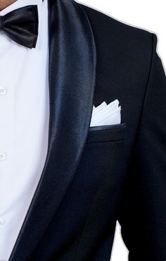 Elegant Black Evening Suits, Black Tuxedo With Pressed Crease For Evening, Black Evening Tuxedo With Pressed Crease, Classic Black Blazer For Wedding, Black Tuxedo With Notch Lapel For Evening, Black Notch Lapel Tuxedo For Evening, Black Evening Suit With Notch Lapel, Black Notch Lapel Evening Suit, Tailored Satin Elegant Suit