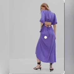 This Nwt Silky, Lightweight Maxi Dress Has 3/4 Length Sleeves And A Cut Out In The Back. Purple, Size Medium. Pit To Pit: 18” Waist 14.5” Shoulder To Hem: 50” Elegant Short Sleeve Midi Dress By Gap, Casual Gap Maxi Dress, Gap Casual Maxi Dress, Elegant V-neck Gap Dress, Gap Maxi Length Spring Dresses, Gap Maxi Dresses For Spring, Gap Spring Maxi Dress, Gap Midi Dress For Summer Daywear, Gap Summer Midi Dress For Daywear