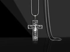 These 925K Sterling Silver Christian Christ Jesus Cross Charm Necklace has special handmade engraving details which photos are taken with original products. It's very elegant and classy for everyday use and gives stylish look to your outfits. Also, can be preferred as a gift for friends and family for an eternal memorial. Dream collection has many meanings behind its background; we prepare this gift selection for your loved ones to wear as a memorial. You can find your family crest and remembran Sterling Silver Crucifix Necklace With Box Chain, Jesus In Cross, Cross Charm Necklace, Faith Necklace, Jesus Cross, Christian Cross, Necklace Unique, Jesus On The Cross, Cross Charms