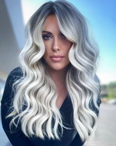 Bright Blonde With Blended Roots, Ice Blonde Highlights, Hairstyles With Blonde Highlights, Blonde Peekaboo Highlights, Blonde Highlights Ideas, Icy Blonde Highlights, Ashy Blonde Hair, Most Beautiful Hairstyles