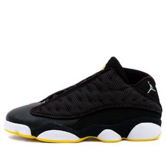 Air Jordan 13 Retro Low 'Black Varsity Maize' Black/Metallic Silver/White/Varsity Maize 310810-001 Black Breathable Sneakers For Sportswear, Black Synthetic Sportswear Sneakers, Athleisure Black Basketball Shoes For Streetwear, Breathable Black Athleisure Basketball Shoes, Black Breathable Athleisure Basketball Shoes, Black Synthetic Athleisure Basketball Shoes, Black Synthetic Basketball Shoes For Training, Black Athleisure Basketball Shoes For Sports, Sportswear Basketball Shoes In Black