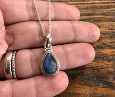 Kyanite necklace in Sterling silver Gift box available for purchase. Search GIFTBOX Sapphire Spiritual Necklace For Gift, Handmade Sapphire Necklace For Gift, Spiritual Sapphire Necklace For Gift, Closet Detail, Kyanite Necklace, Plain Silver Rings, Indie Jewelry, Silver Gift Box, Aquamarine Necklace