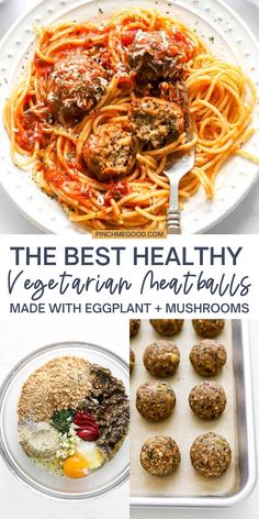 the best healthy vegetarian meatballs made with eggplant and mushrooms