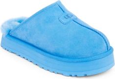 Blue Ugg Slippers, Fluffy Ugg Slides, Ugg Slippers Blue, Affordable Blue Non-slip Slides, Shearling Slip-on Slippers With Textured Footbed, Men Loafers, Rollerball Perfume, Platform Slippers, Kids Sandals