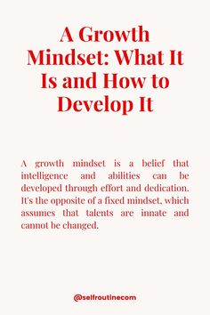 an advertisement with the words growth minds what it is and how to develop it