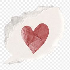 a heart drawn on torn paper in the shape of a speech bubble, hd png