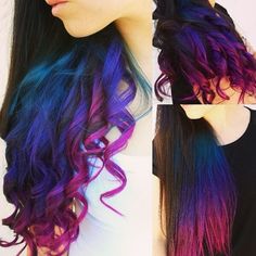 Dip Dye Hair, Rainbow Hair Color, Colored Hair Extensions, Multi Colored Hair, Hair Color Pastel, Colored Hair