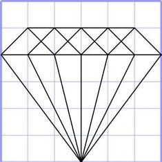 a drawing of a diamond with lines drawn on the bottom and sides to make it look like