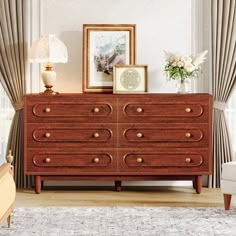 a living room scene with focus on the dresser