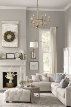 interior design, color inspiration, home decor, paint colors Grey Sherwin Williams, Agreeable Gray Family Room Ideas, Light Gray Walls White Trim, Gray Color Living Room Ideas, Best Grays For Living Room, Light Paint Living Room, Flooring Ideas With Grey Walls, Collonade Gray, Silver Grey Paint Color Sherwin Williams