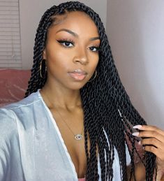 Human Hair Hairstyles Black Women, Marley Twist Hairstyles Medium, Large Senegalese Twists, Dr Vacation, Medium Twist Braids, French Twist Braids, Rope Twist Braids